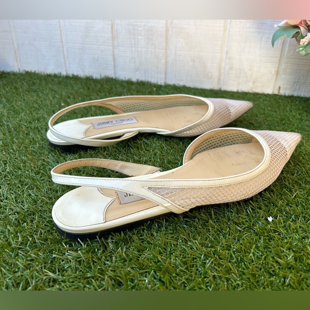 Jimmy Choo
White Mesh Fetto Slingback Flat women size 9 preowned - Picture 7 of 16